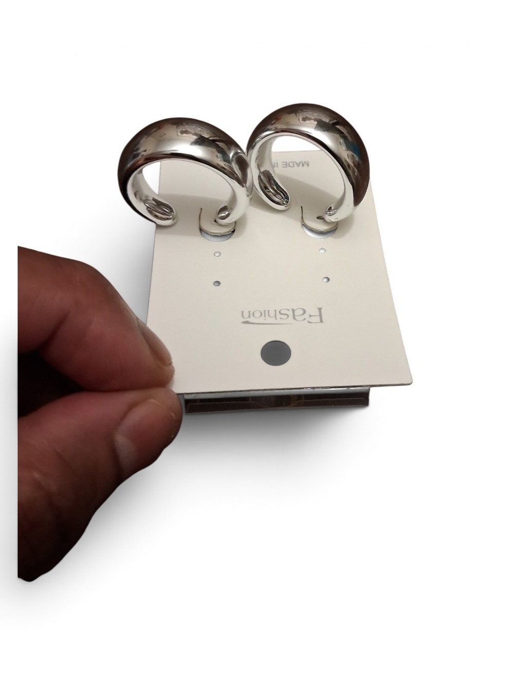 Silver-Tone Hoop Cufflinks -